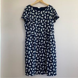 Boden Phoebe Dress 16L in Navy